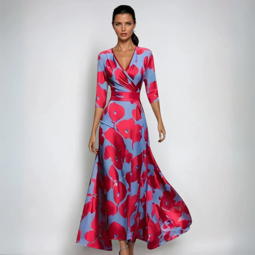 Katharina™ | Stilvolles Geblümtes Wickelkleid