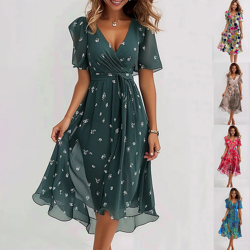 Linne™ – Geblümtes Midi-Kleid mit Eleganz in jedem Schritt
