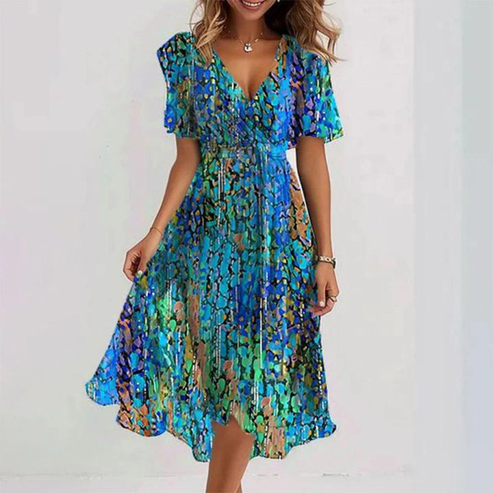 Linne™ – Geblümtes Midi-Kleid mit Eleganz in jedem Schritt