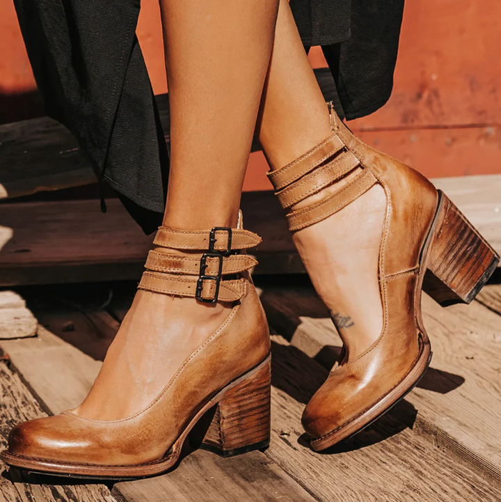Gabriele™  | Vintage Elegance Leder Heels
