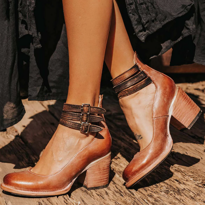 Gabriele™  | Vintage Elegance Leder Heels