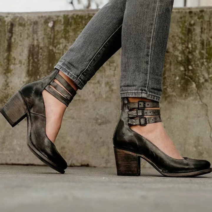 Gabriele™  | Vintage Elegance Leder Heels
