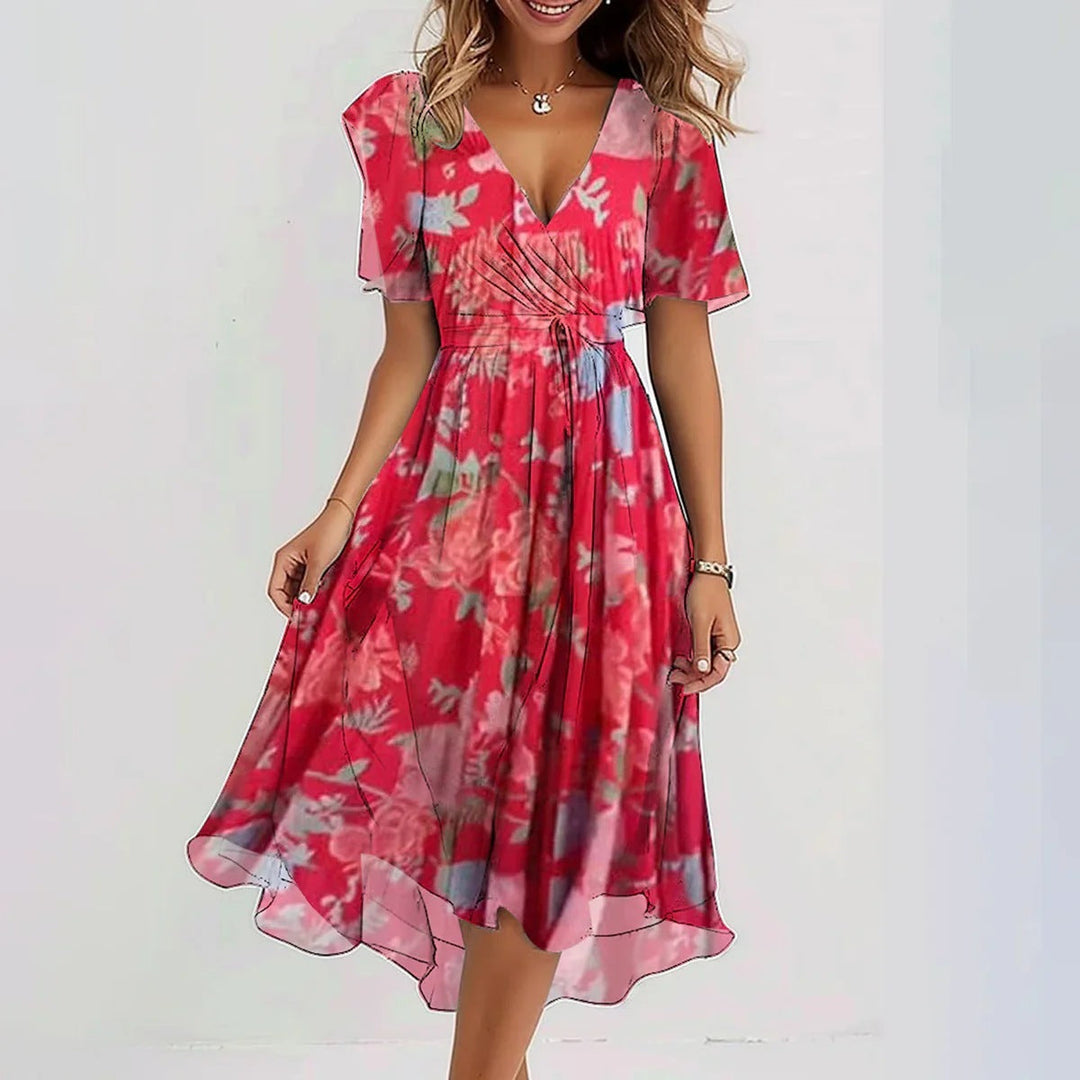 Linne™ – Geblümtes Midi-Kleid mit Eleganz in jedem Schritt
