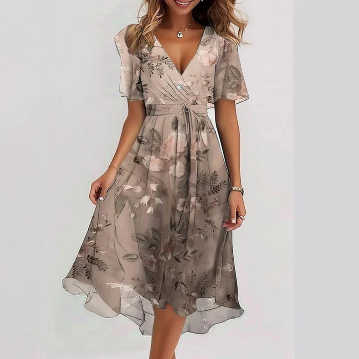 Linne™ – Geblümtes Midi-Kleid mit Eleganz in jedem Schritt